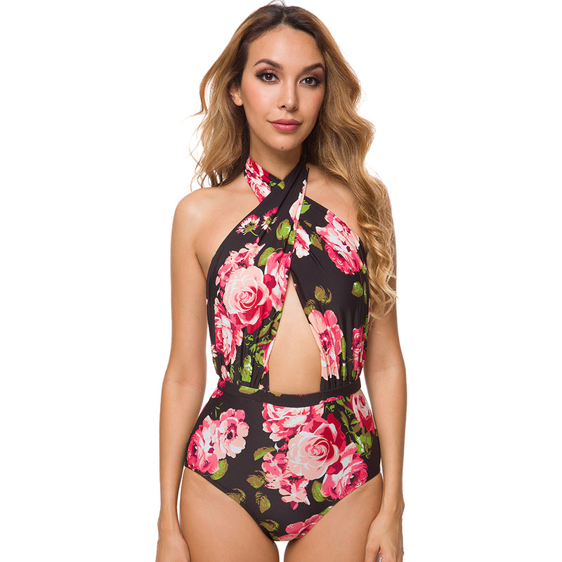 Nautical Cross One-Piece Swimsuit Floral